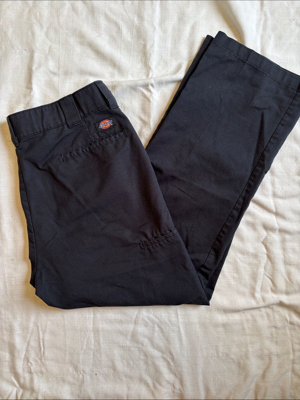 Dickies Black Straight-Leg Work Pants with Logo Patch